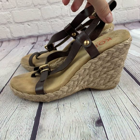 Michael Kors Brown Leather Espadrilles Size 39 - Picture 3 of 8
